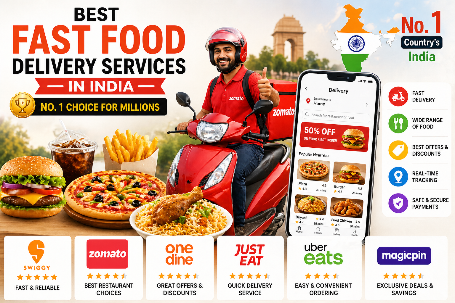 Read more about the article Best Fast Food Delivery Services in No – 1 Country’s (India)