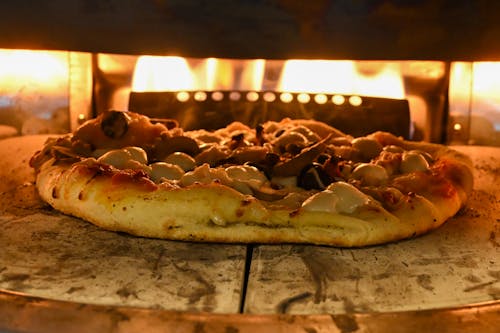 Traditional wood-fired pizza oven in Italy