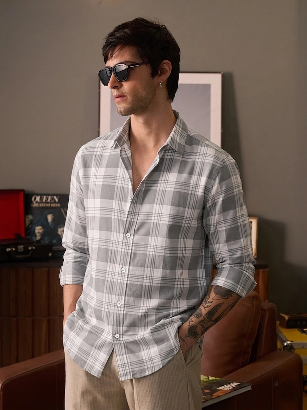 White Check shirt