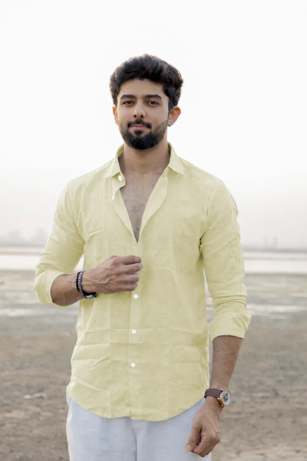 Yellow Casual Shirt For Men