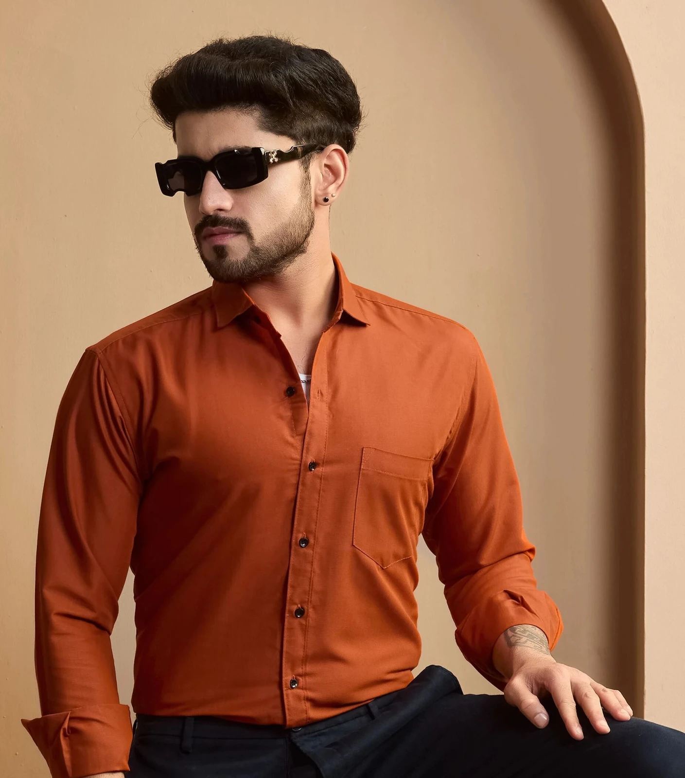 Orange color Shirt for men