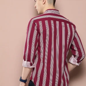 Maroon Strip shirt