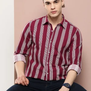 Maroon Strip shirt