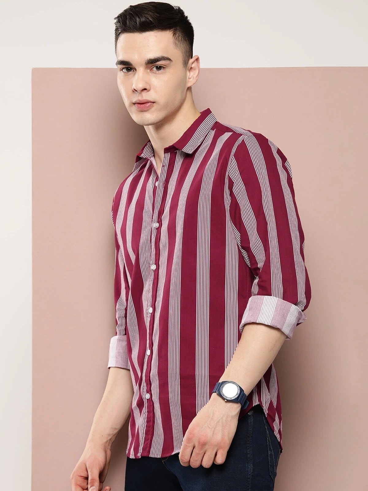 Maroon Strip shirt
