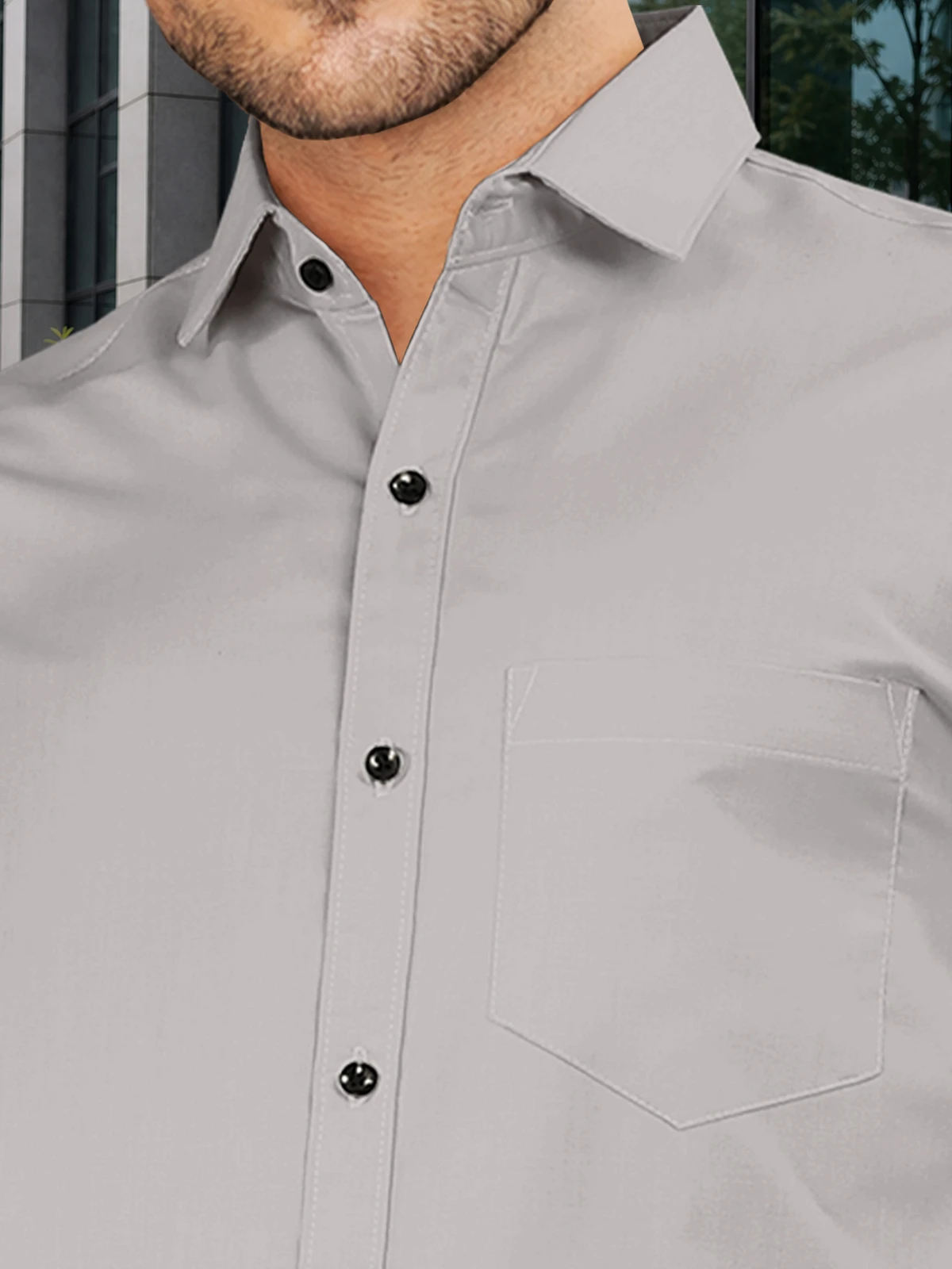 Cotton Gray Shirt For Men - Image 5