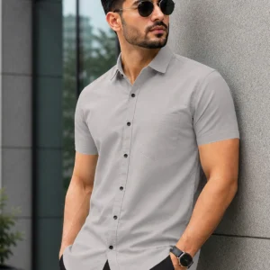 Cotton Gray Shirt For Men