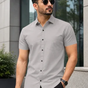 Cotton Gray Shirt For Men