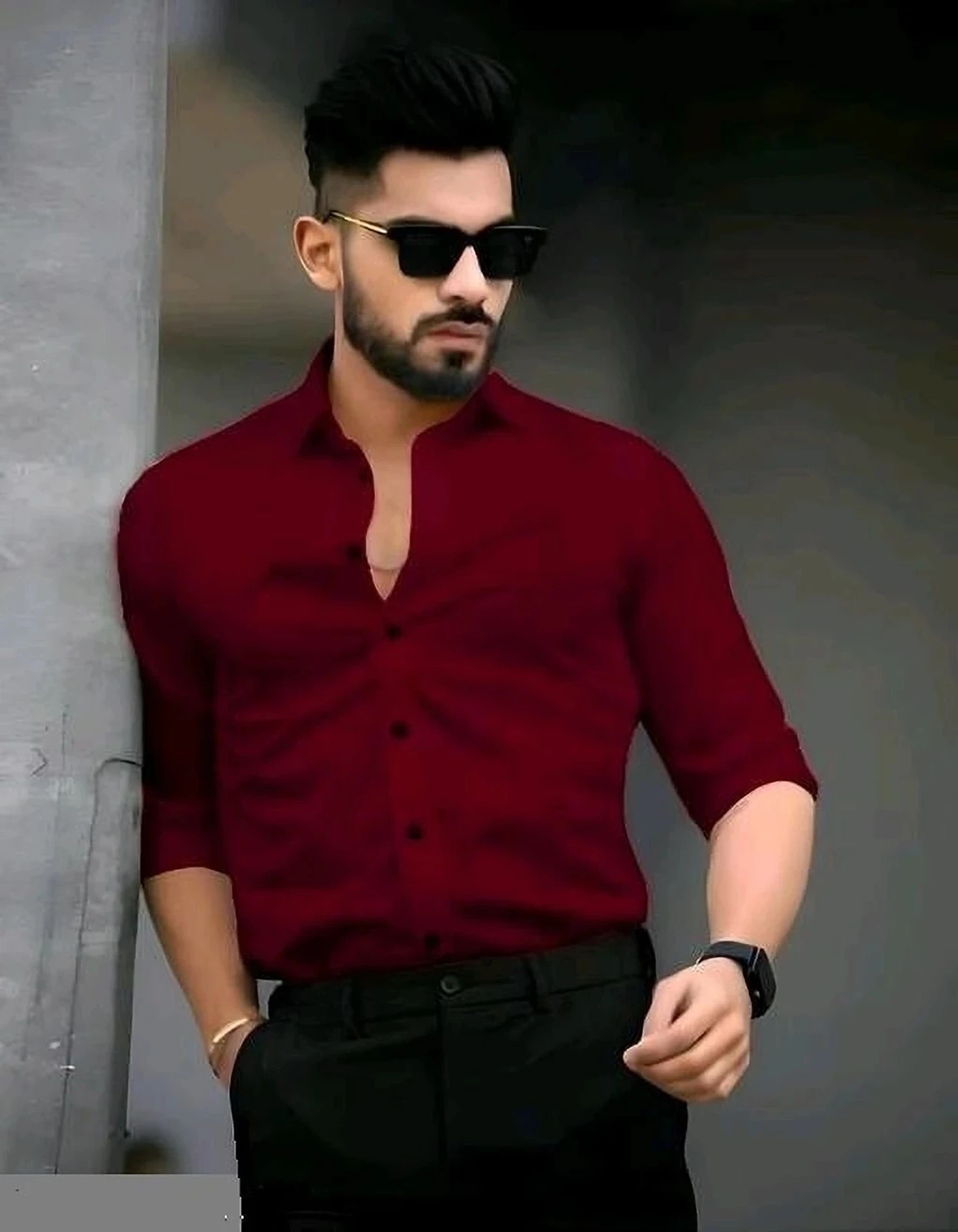 Maroon Casual Shirt