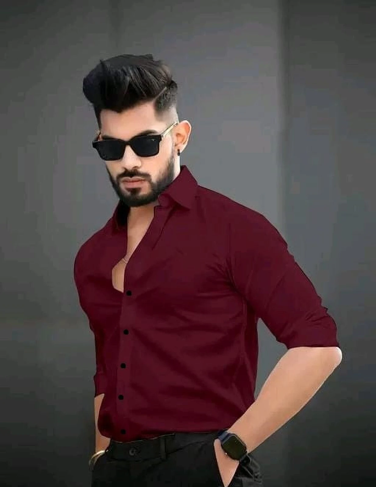Maroon Casual Shirt - Image 2